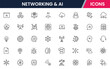 © flattenx - Vector illustration web line icon collection for networking & AI, connections, neural networks, data, and tech symbols in a sleek, modern, innovative design style.