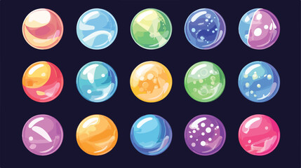 Wall Mural - bright and playful bubbles icons flat vector illustration