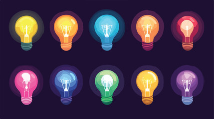 Wall Mural - flat vector illustration of lightbulb idea icon