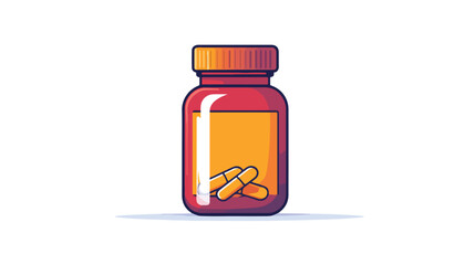 Wall Mural - isolated flat vector illustration of drug bottle icon