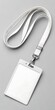 © MdYasin - Blank White Rectangular I D Badge with White Lanyard 1