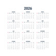© yalcinsonat - Calendar Planner 2026 in English language. Week start Sundey, corporate design planner template.