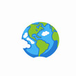 © victovector - Cartoon Earth with Clouds-Colorful World Illustration-Globe with Americas-Planet Earth Art-Global Awareness Image-Environmental Design
