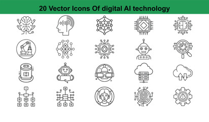 Futuristic digital artificial intelligence technology concept with circuitry and data flow