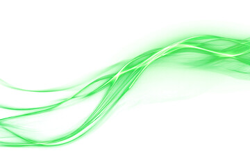 Canvas Print - abstract neon wave on transparent background. green glowing wavy line. design element. energy. ecolo