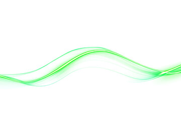 Canvas Print - abstract neon wave on transparent background. green glowing wavy line. design element. energy. ecolo