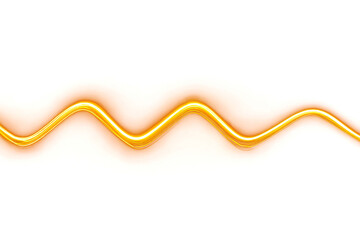 Canvas Print - abstract neon wave on transparent background. yellow glowing wavy line. design element. energy. gold