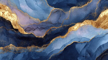  Wedding invitation cards with Luxury gold and indigo navy marble texture background and Abstract ocean style vector design template, no logos, no brands