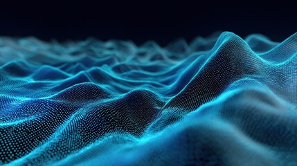 Wall Mural - creative blue digital wave wallpaper. web design concept. 3d rendering , no logos, no brands