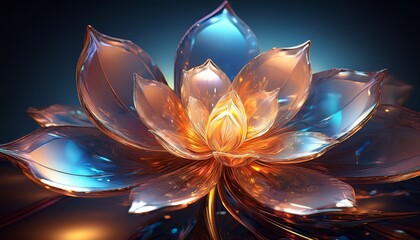 Wall Mural - virtual fractal realms glass realms gleaming bloom glass petal illustration