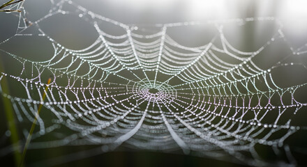 spider web with dew