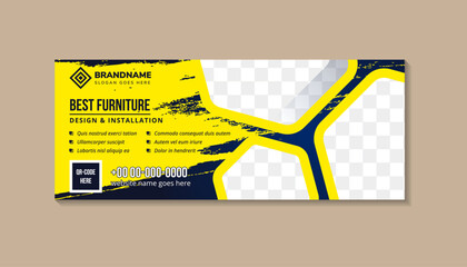 Wall Mural - the best furniture, interior and exterior sale web banner design. combination gradient blue and yell