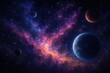 © Jelena - Cosmic nebula with planets and stars creating spectacular deep space astronomy visualization