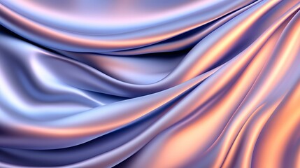 Wall Mural - Abstract flowing fabric texture with iridescent colors and soft folds.