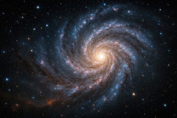 Wall Mural - magnificent spiral galaxy with swirling cosmic dust and brilliant star formations