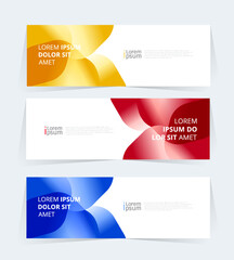 Wall Mural - banner or header template featuring a color gradient design with abstract geomatic shapes.