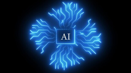 Wall Mural - Artificial intelligence circuit line style. Machine learning design. Smart network digital technology. circuit board in futuristic concept technology artwork for web, banne.