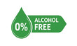 © shonaching - Alcohol free logo with green drop and text isolated on white background
