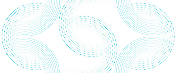 Wall Mural - vector circle line blue round pattern background.