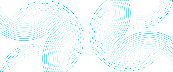 Wall Mural - vector circle line blue round pattern background.