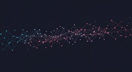 Abstract digital network of connected nodes, displaying data flow and connections.