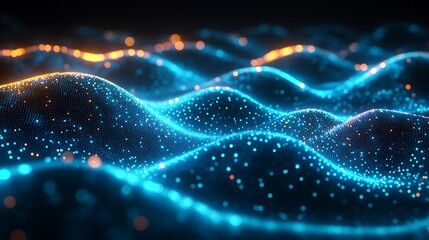 Abstract wave particles background illustration