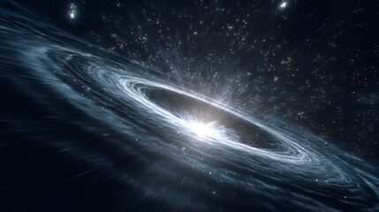 Wall Mural - a cosmic vortex with swirling nebulae and bright stars in the vast expanse of deep space view