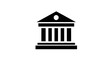 © Usama - Flat business icon of a bank or government building, filled black, isolated on white