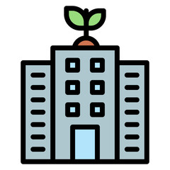 Wall Mural - green building icon vector image. can be used for world environment day.