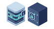 © Ophelia - Data security and storage vector illustration design for technology posters in isometric style