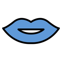 Wall Mural - blue lips icon vector image. can be used for allergy symptoms.