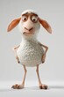 © Alex - Sheep character with a puzzled expression standing upright, showcasing fluffy wool and large expressive eyes