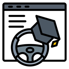 Wall Mural - Driving School Website icon vector image. Can be used for Driving School.