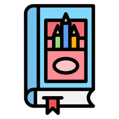 Wall Mural - Coloring Book icon vector image. Can be used for Raising Children.