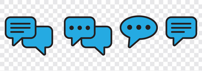 Wall Mural - engaging chat message icon set for online communication