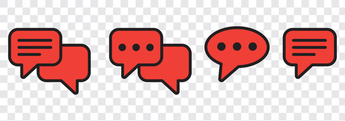 Wall Mural - engaging chat message icon set for online communication