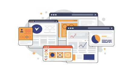 Wall Mural - web interface design elements vector illustration for ux and ui development