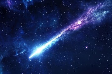 Wall Mural - stunning view of a falling star in a vibrant night sky filled with galaxies and cosmic wonders, spac