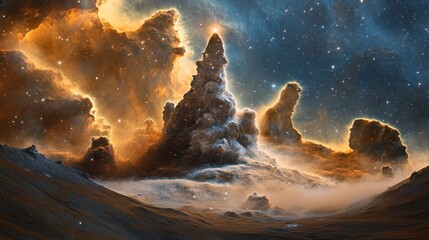 Wall Mural - Celestial pillars of a nebula.