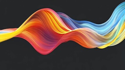 Abstract Colorful Wavy Lines On Dark Background Showcasing A Dynamic Blend of Vivid Hues And Smooth Curves For Modern Artistic Design