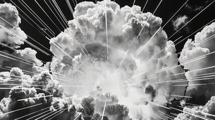 Wall Mural - A grey and white photograph of clouds in the sky