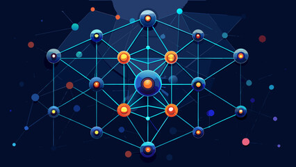 Abstract Neural Network Structure In 3D  Glowin