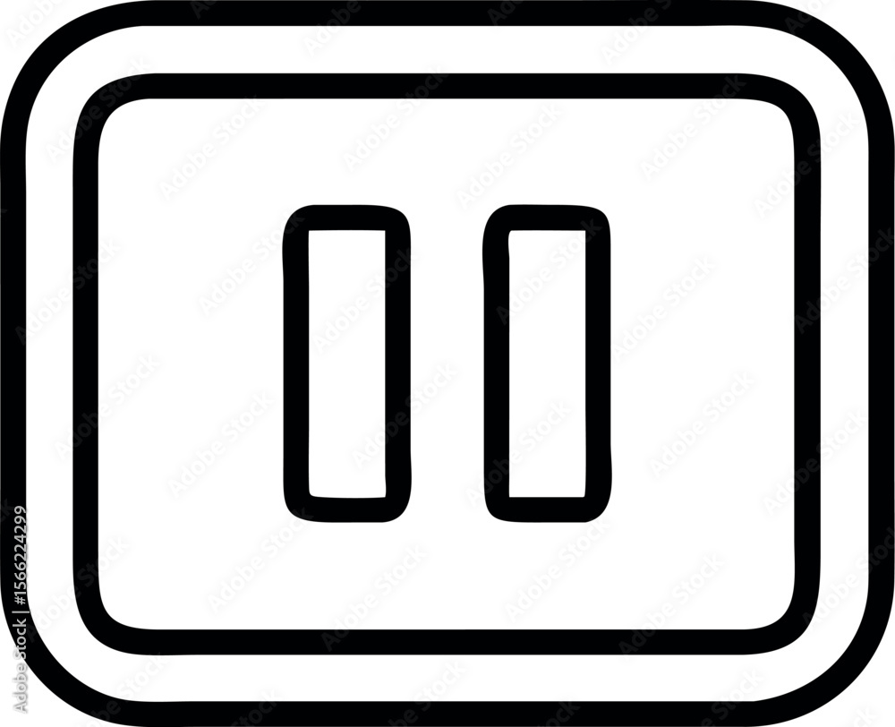 Vector art of a pause button icon isolated on white background ...