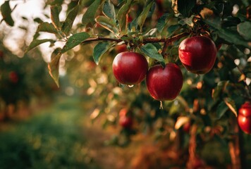 red apples on a tree