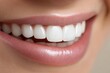 © inas - Perfect white smile with healthy straight teeth and glossy lips representing dental care and aesthetic beauty