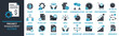 © Hazha - Project management icon set. Containing scope, risk, human resources, cost, communication, on time, procurement and more. Solid vector icons collection