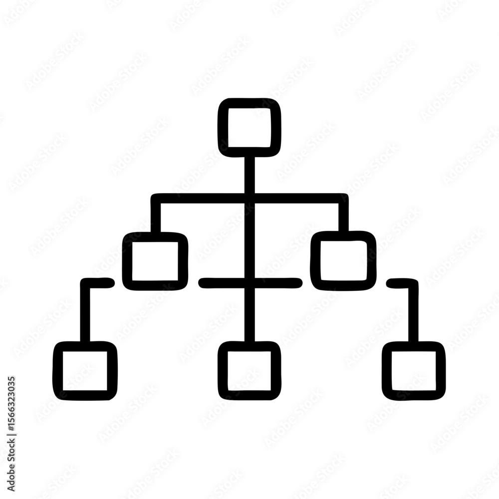 Organizational chart showing hierarchy with interconnected boxes. This ...