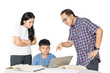 © Creativa Images - Frustrated Parents Helping Son with Homework on Laptop at Home