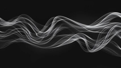 Wall Mural - Abstract Smoke Stream: A mesmerizing display of flowing, swirling smoke creates an ethereal and dynamic pattern against a dark background, evocative of mystery and movement.