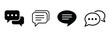 © Oliver Vandenberg - Chat bubble icon set solid and outline style. Modern chat bubble icons in various styles including filled and outline, perfect for apps and websites. Vector illustration isolated on white background